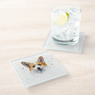 Dessous-de-verre En Verre Corgi Welsh Pembroke Cute Corgi Chien