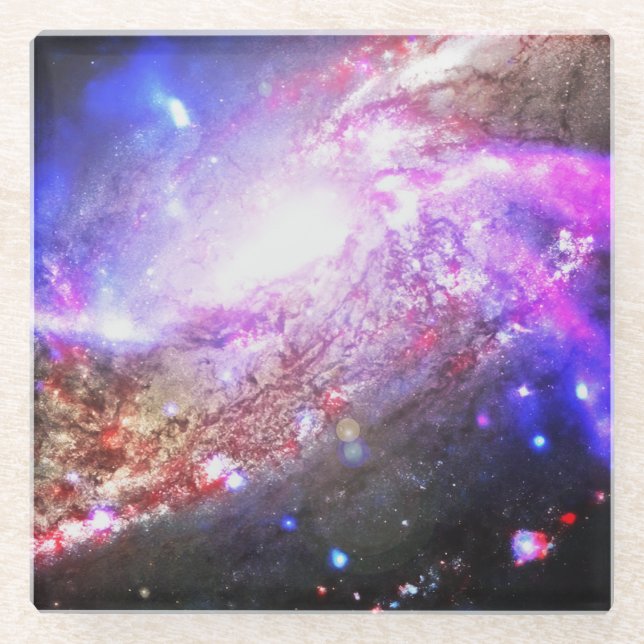 Dessous-de-verre En Verre Cosmos colorés (Devant)