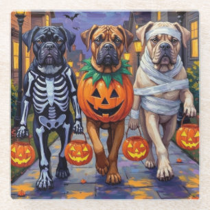Dessous-de-verre En Verre Costumes d'Halloween pour Bullmastiff allant cherc