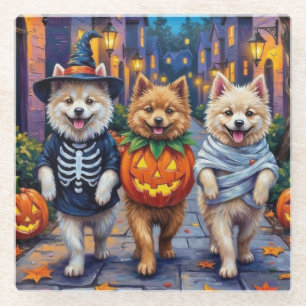 Dessous-de-verre En Verre Costumes d'Halloween pour chiens Samoyèdes allant