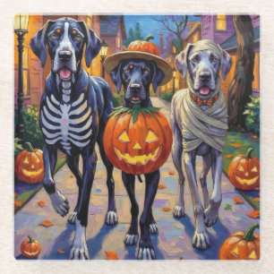 Dessous-de-verre En Verre Costumes d'Halloween pour Great Danes allant cherc