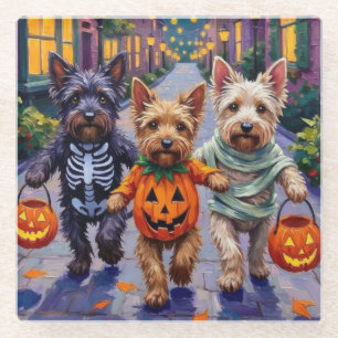 Dessous-de-verre En Verre Costumes d'Halloween pour Skyes Terriers allant ch