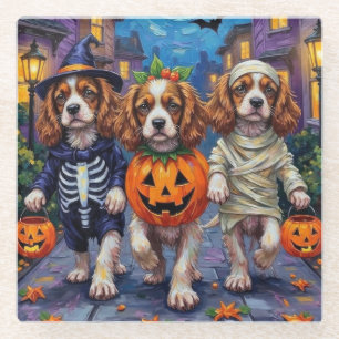 Dessous-de-verre En Verre Costumes d'Halloween pour Spaniel Cavalier King Ch