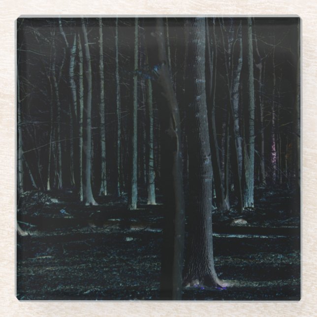 Dessous-de-verre En Verre Côté foncé 6 côtes (Devant)