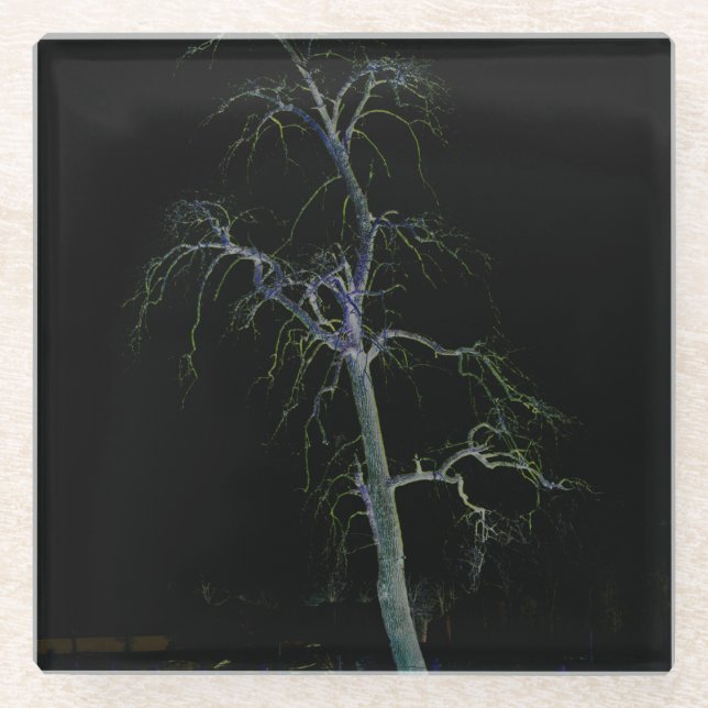 Dessous-de-verre En Verre Côté foncé 8 côtes (Devant)