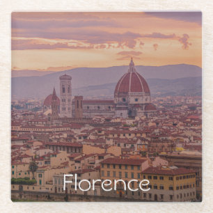 Dessous-de-verre En Verre Coucher de soleil sur Florence, Italie Pierre