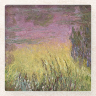 Dessous-de-verre En Verre Coucher du soleil de nénuphars de Claude Monet  ,