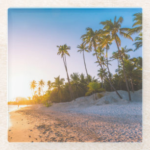 Dessous-de-verre En Verre Coucher du soleil sur la République Dominicaine