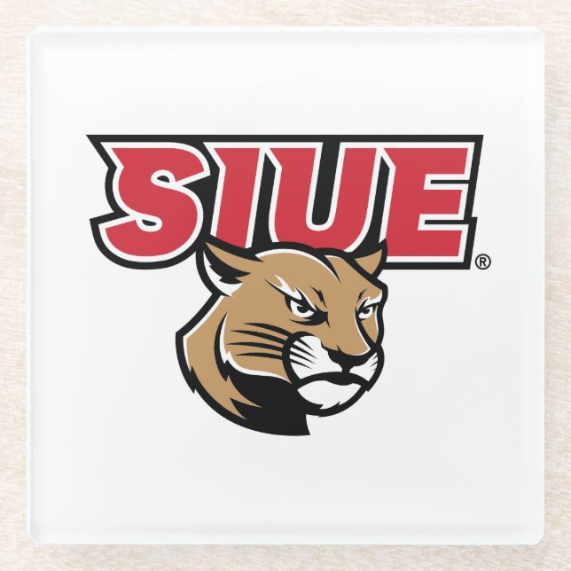 Dessous-de-verre En Verre Cougars de SIUE (Devant)