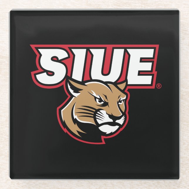 Dessous-de-verre En Verre Cougars de SIUE (Devant)