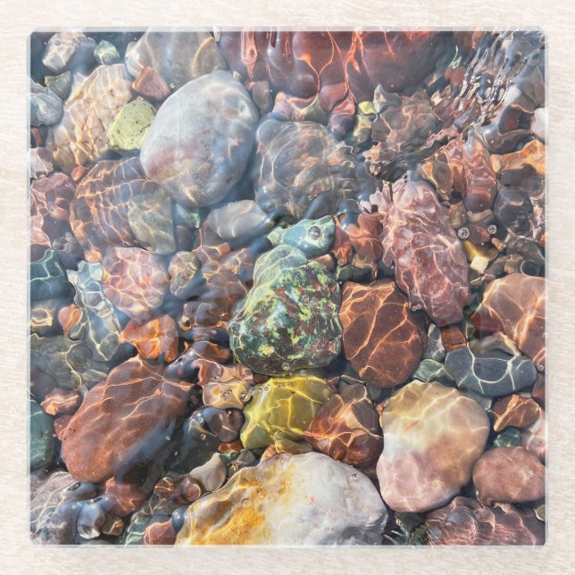 Dessous-de-verre En Verre Couleur brillante (Devant)