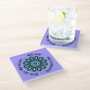 DESSOUS-DE-VERRE EN VERRE COULEUR DE FLEUR CADEAU ORIGINAL POUR MAMAN PÈRE S