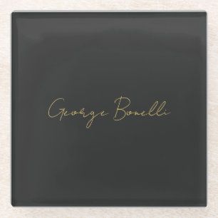 Dessous-de-verre En Verre Couleur or gris classique Personnaliser personnell