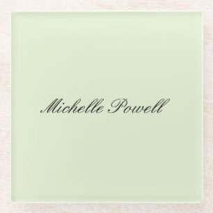 Dessous-de-verre En Verre Couleur Pastel Clair Moderne Script Tendance