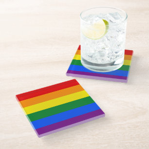 Dessous-de-verre En Verre COULEURS DE DRAPEAU ARC-EN-CIEL RAYURES + vos idée