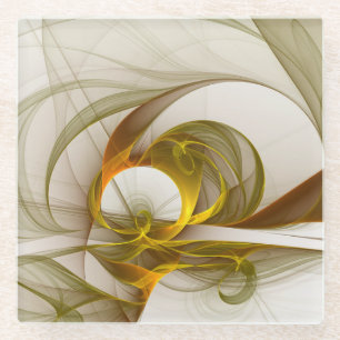 Dessous-de-verre En Verre Couleurs Métalliques Précieuses Abstraites Moderne