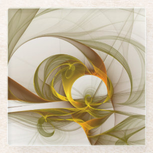 Dessous-de-verre En Verre Couleurs Métalliques Précieuses Abstraites Moderne
