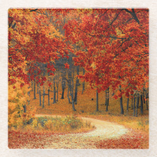 Dessous-de-verre En Verre Couleurs saisonnières de l'automne - belle