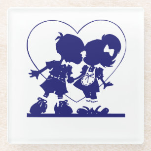 Dessous-de-verre En Verre Couple adorable en Love