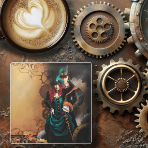 Dessous-de-verre En Verre Couple élégant steampunk victorien Romance