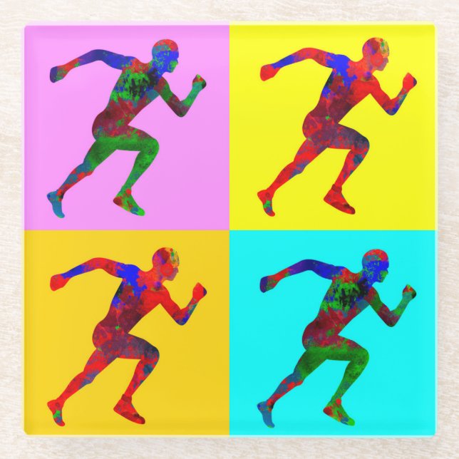 Dessous-de-verre En Verre Coureurs (Devant)