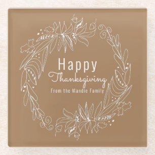 Dessous-de-verre En Verre Couronne de glands de Thanksgiving Illustration de