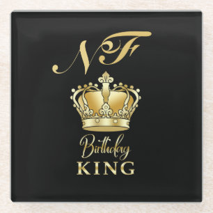 Dessous-de-verre En Verre Couronne Royale en Or de Luxe Monogramme Roi d'Ann