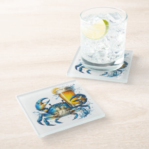 Dessous-de-verre En Verre Crabe bleu