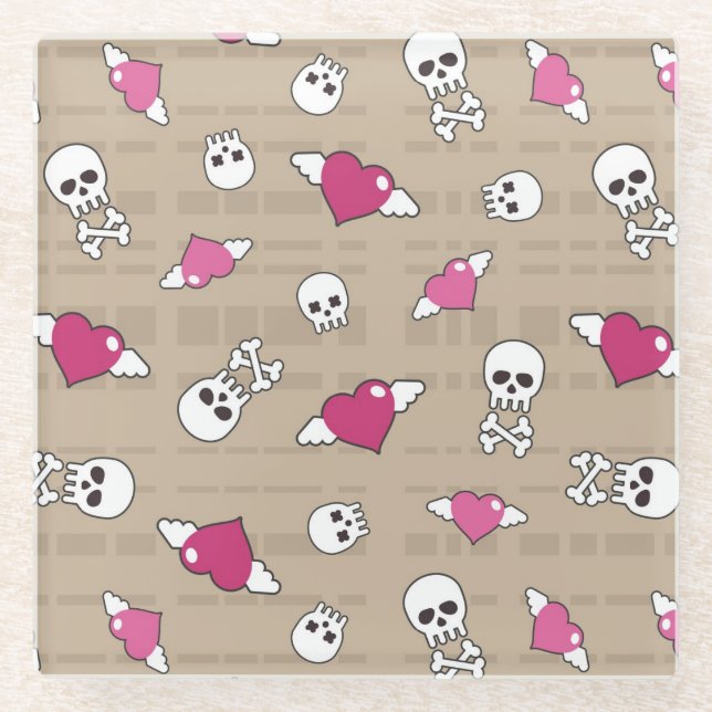 Dessous-de-verre En Verre Crânes (Devant)