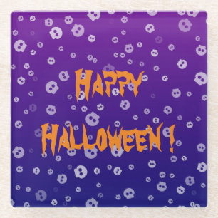 Dessous-de-verre En Verre Crânes d'Halloween