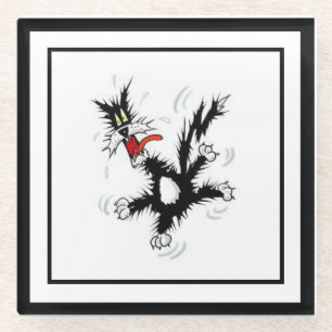 Dessous-de-verre En Verre Crazy Cat