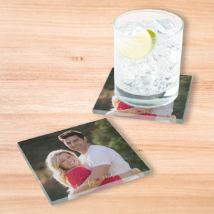 Dessous-de-verre En Verre Créer Couple personnalisé Dessous de verre photo e