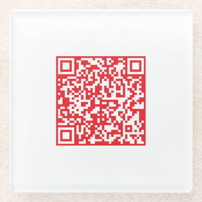 Dessous-de-verre En Verre Créer un code QR rouge scannable (modifiable) (Devant)