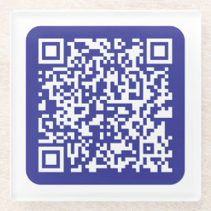 Dessous-de-verre En Verre Créer un code QR scannable   Bleu foncé modifiable