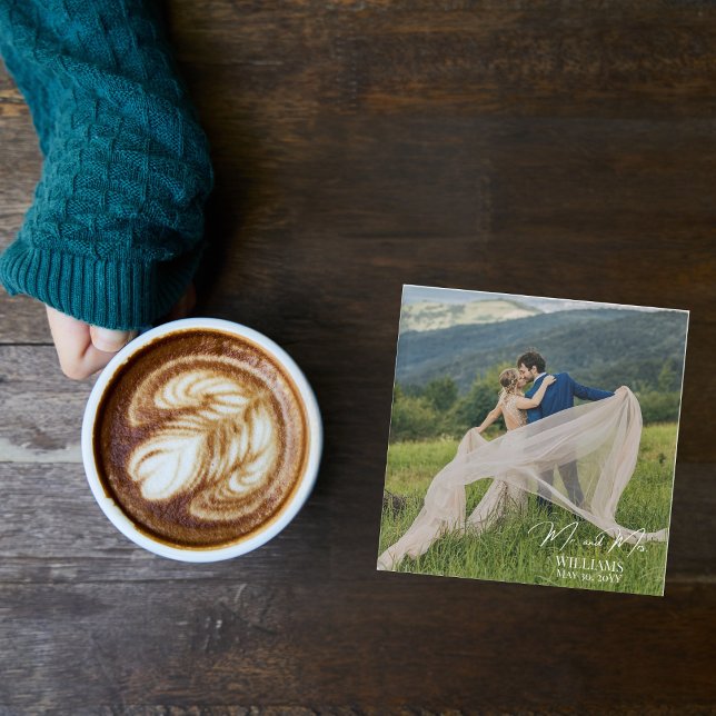 Dessous-de-verre En Verre Créez votre propre photo de mariage élégante perso (Créateur téléchargé)