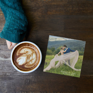 Dessous-de-verre En Verre Créez votre propre photo de mariage élégante perso