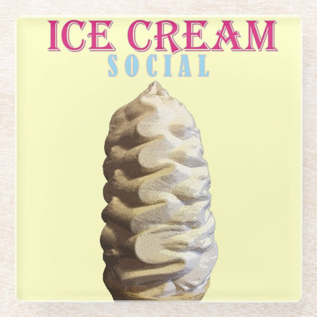 Dessous-de-verre En Verre Crème de glace sociale (Devant)