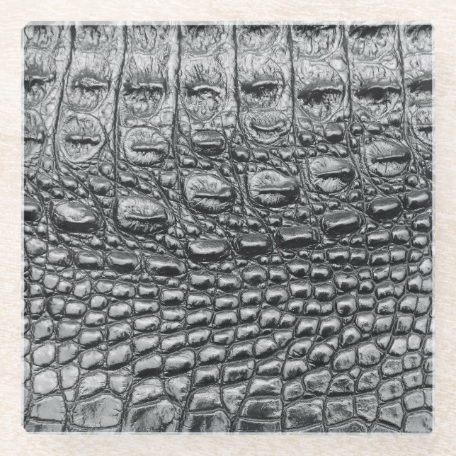Dessous-de-verre En Verre Crocodile Noir : Météo Noire Mystique (Devant)