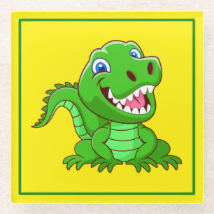 Dessous-de-verre En Verre Crocodile souriant Cartoon-64836