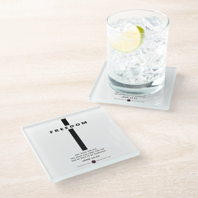 Dessous-de-verre En Verre Croix de la liberté (Incliné)