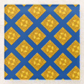 Dessous-de-verre En Verre Croix Gold et Blue Criss