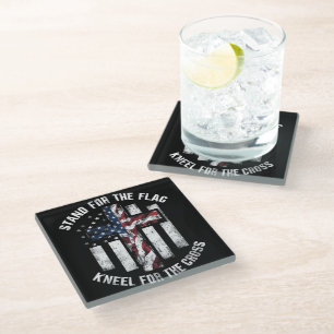 Dessous-de-verre En Verre Croix patriotique