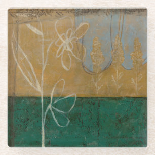 Dessous-de-verre En Verre Croquis floral avec Fleur sauvage et Plante