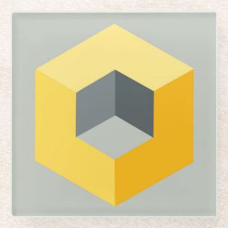 Dessous-de-verre En Verre "Cube géométrique Design