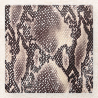 Dessous-de-verre En Verre Cuir serpent : texture brune transparente