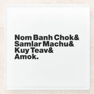 Dessous-de-verre En Verre Cuisine de rue Cambodgienne / Khmer