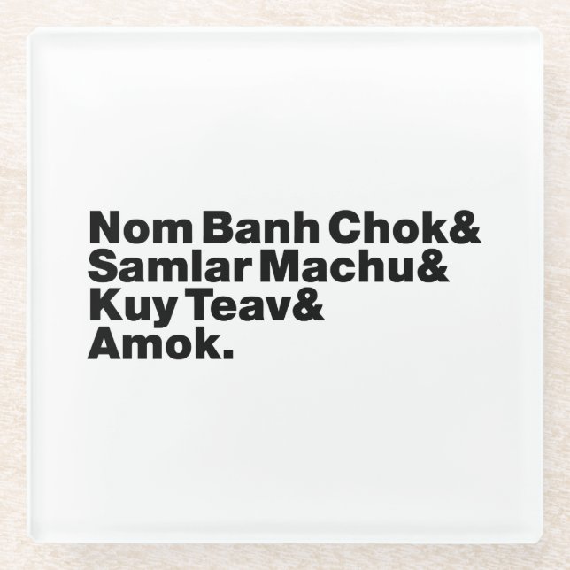 Dessous-de-verre En Verre Cuisine de rue Cambodgienne / Khmer (Devant)