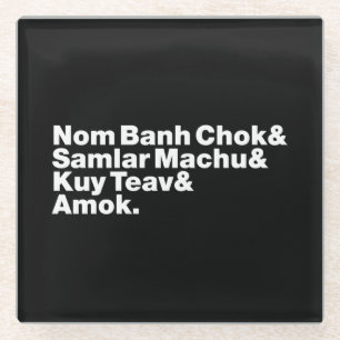 Dessous-de-verre En Verre Cuisine de rue Cambodgienne / Khmer