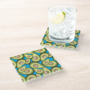 Dessous-de-verre En Verre Cuisine de verre Motif Avocado de Vegan frais et g