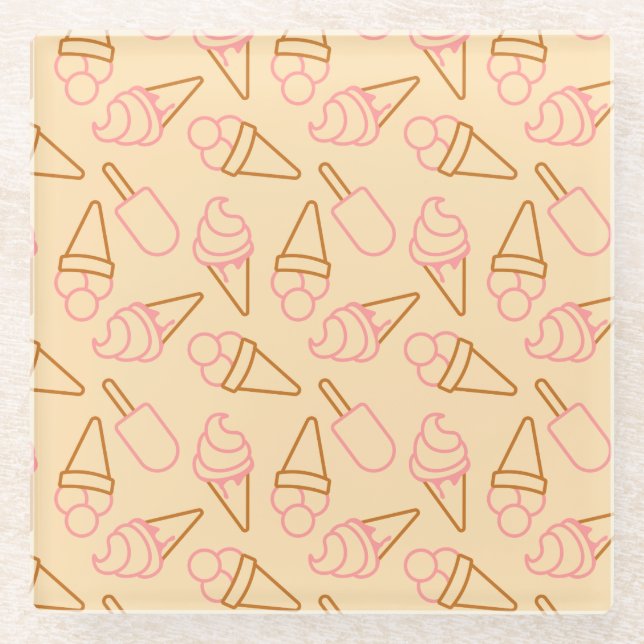 Dessous-de-verre En Verre Cuisine estivale avec contours de glace (Devant)